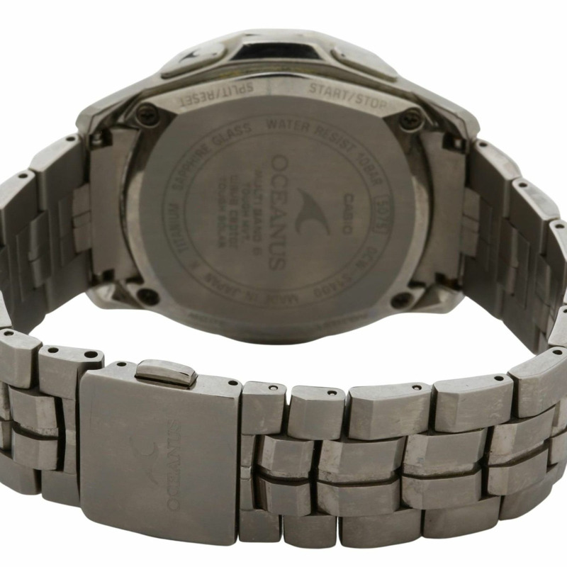 卡西歐 Oceanus Manta OCWS1400 男士腕錶，黑色、銀色和鈦金屬色可選-4