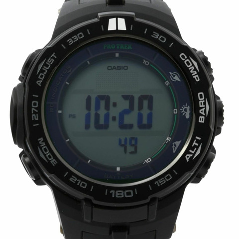 卡西歐 Pro Trek PRW3100FC1JF 男士手錶，黑色樹脂錶殼，不鏽鋼錶帶