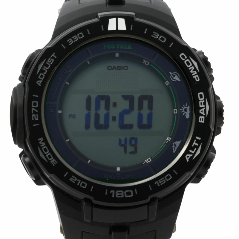 卡西歐 Pro Trek PRW3100FC1JF 男士手錶，黑色樹脂錶殼，不鏽鋼錶帶-0