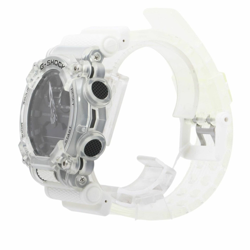 卡西歐 G-SHOCK GA900 系列 GA900SKL7AJF 男士手錶,黑色、透明、白色,樹脂錶帶-1