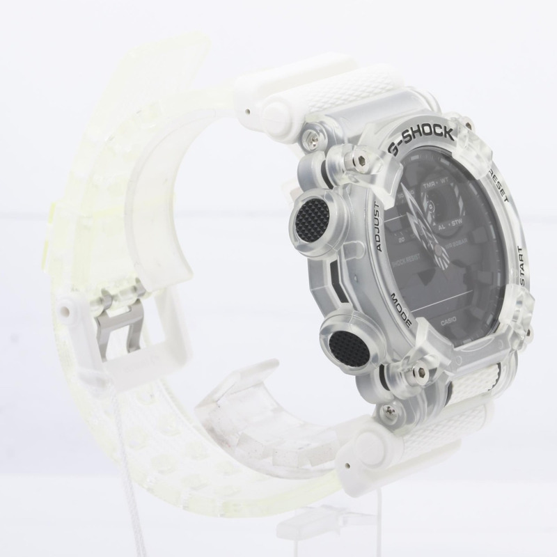 卡西歐 G-SHOCK GA900 系列 GA900SKL7AJF 男士手錶,黑色、透明、白色,樹脂錶帶-2