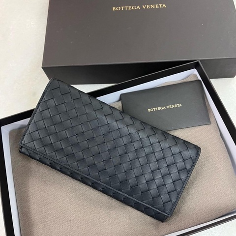 Bottega Veneta black long wallet