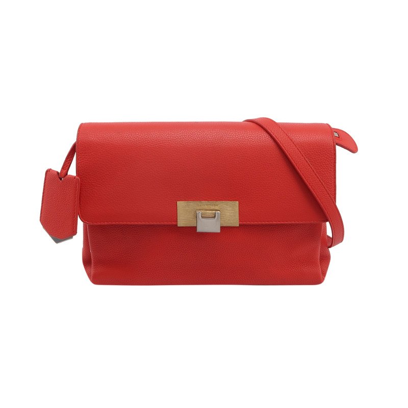 Balenciaga Le Dix Cartable牛皮純色方形按扣斜挎包單肩包-0