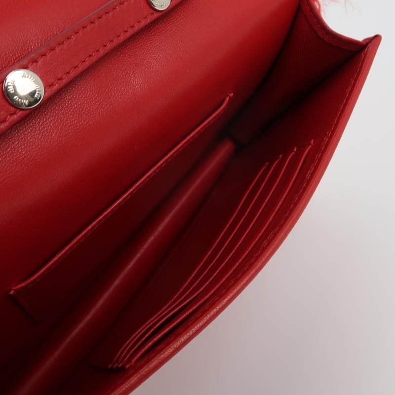 Miu Miu羊皮珍珠裝飾斜挎包單肩包-6