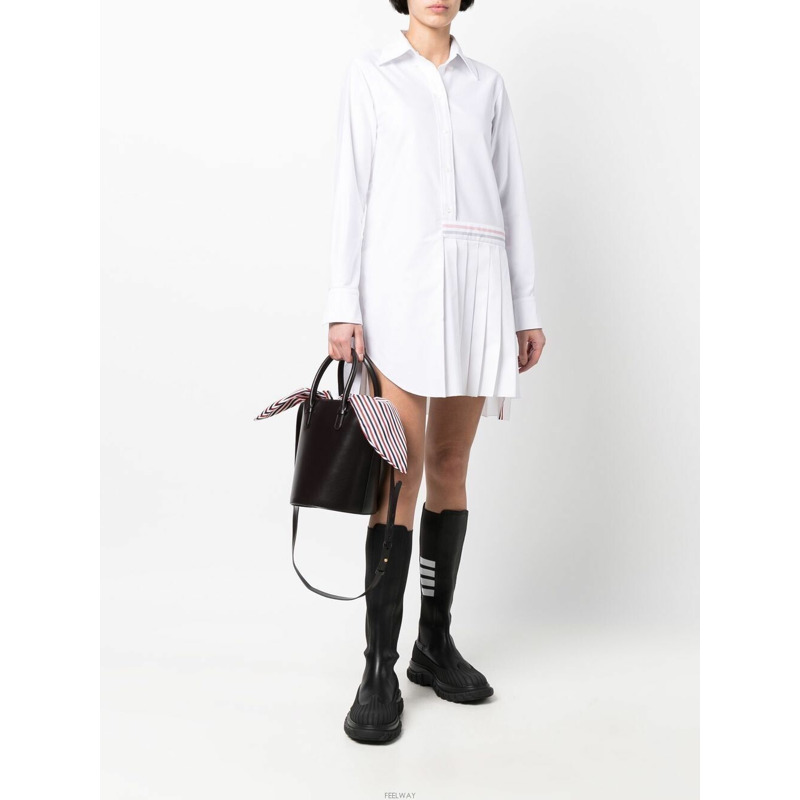 THOM BROWNE 條紋水桶包 / 深棕色 (FAP383A 06549 210)-1