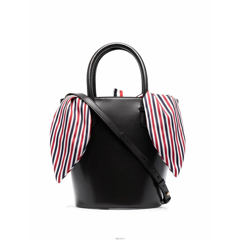 THOM BROWNE 條紋水桶包 / 深棕色 (FAP383A 06549 210)-5