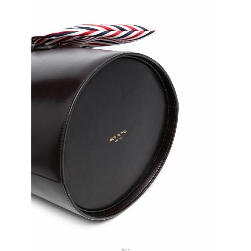 THOM BROWNE 條紋水桶包 / 深棕色 (FAP383A 06549 210)-9