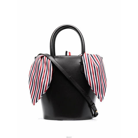 THOM BROWNE 條紋水桶包 / 深棕色 (FAP383A 06549 210)