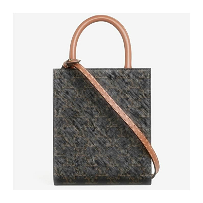 CELINE 迷你直款 Cabas 印花 Triumph 帆布畫 194372BZK04LU-7