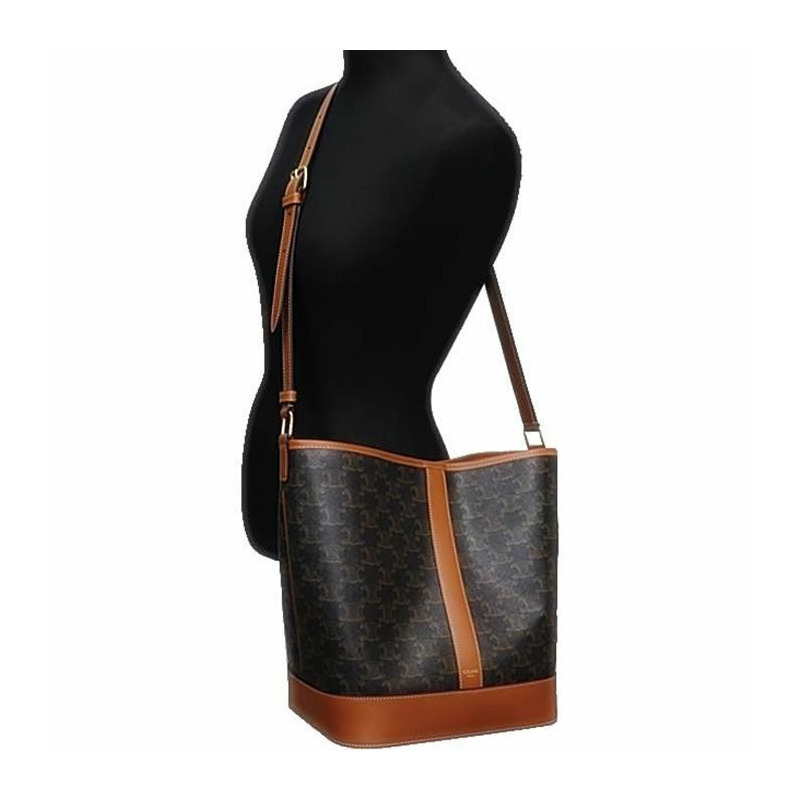 CELINE 中型水桶包 - Trionf 帆布小牛皮 191132CAS04LU-4