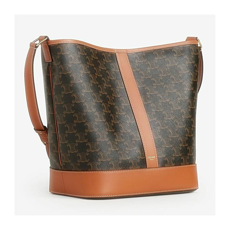 CELINE 中型水桶包 - Trionf 帆布小牛皮 191132CAS04LU-6