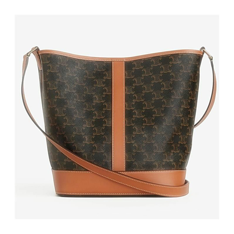 CELINE 中型水桶包 - Trionf 帆布小牛皮 191132CAS04LU-7