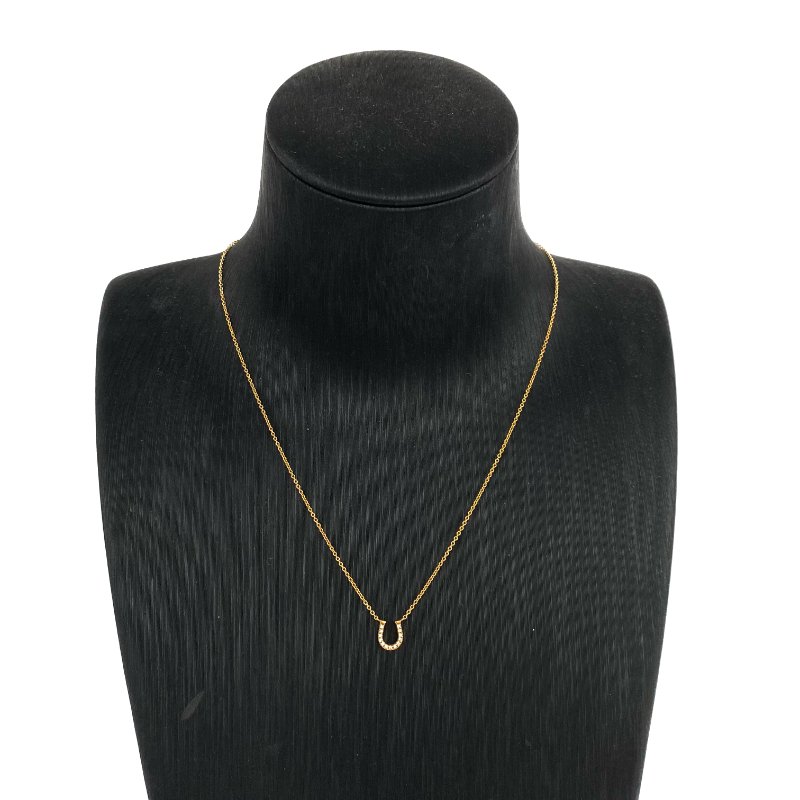 ☆ Tiffany & Co. 蒂芙尼 18K Yellow Gold Diamond Horseshoe Necklace 2.01g 18K黃金鑽石馬蹄頸鏈2.01g - 257020005-2