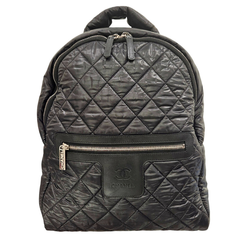 香奈兒 Coco Mark Cocoon 黑色尼龍雙肩包 (A92559) 男女款-0