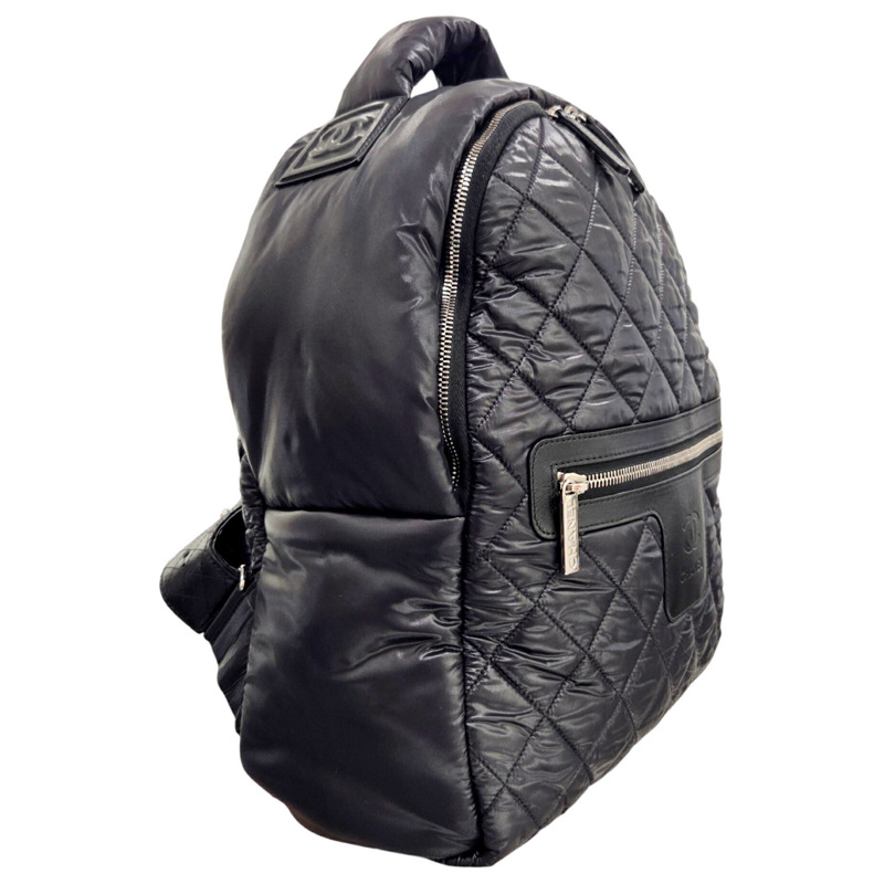 香奈兒 Coco Mark Cocoon 黑色尼龍雙肩包 (A92559) 男女款-2