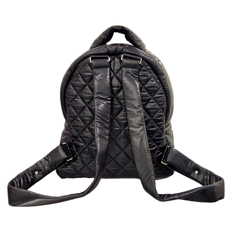 香奈兒 Coco Mark Cocoon 黑色尼龍雙肩包 (A92559) 男女款-3