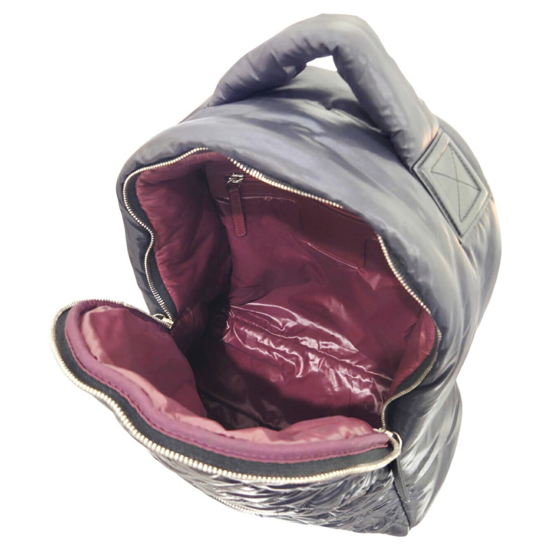 香奈兒 Coco Mark Cocoon 黑色尼龍雙肩包 (A92559) 男女款-8