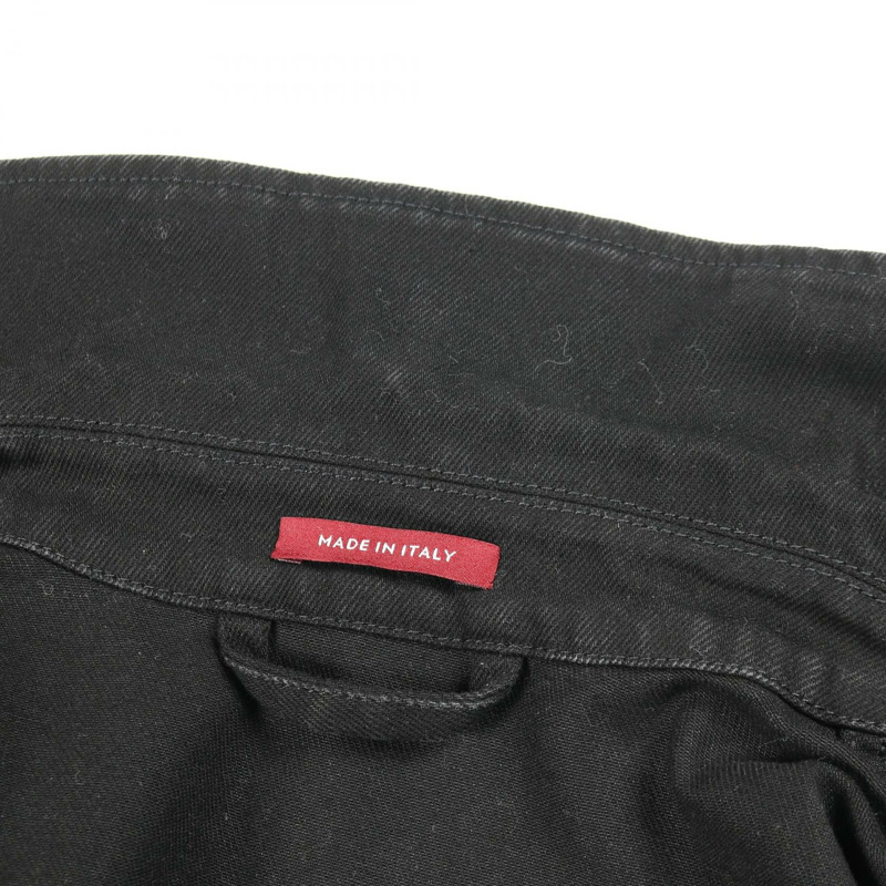 GUCCI 鑲鑽logo拉鍊牛仔外套外套 804171 棉黑色 二手 男款 #46-5