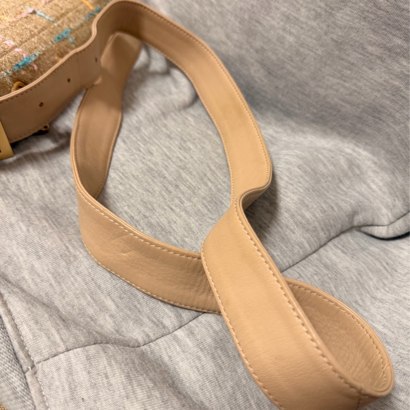 Chanel2.55經典香奈兒米色粗呢金扣2.55包*保卡雷標-23