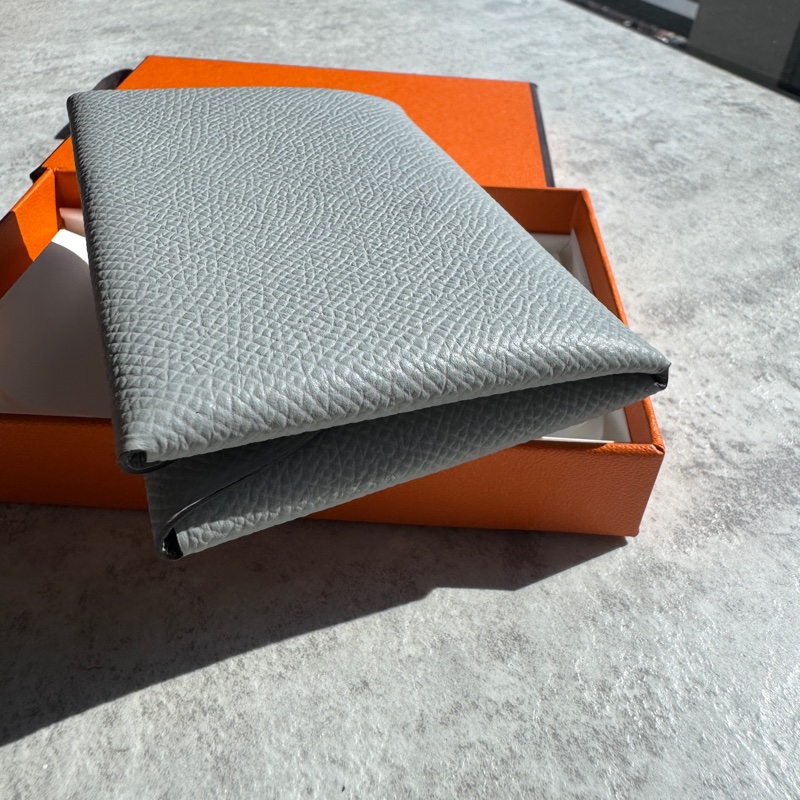 Hermès 愛馬仕 Calvi duo 卡套 冰川藍-2