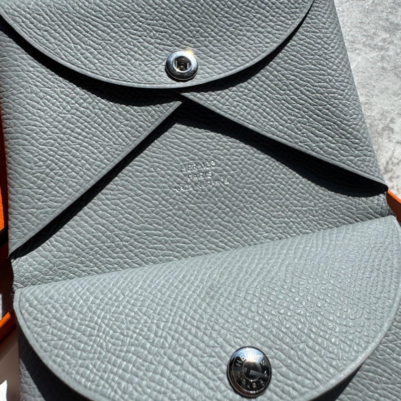 Hermès 愛馬仕 Calvi duo 卡套 冰川藍-4