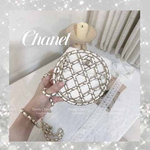 ෆ Chanel 白金穿皮鏈圓餅盒子包 小廢包