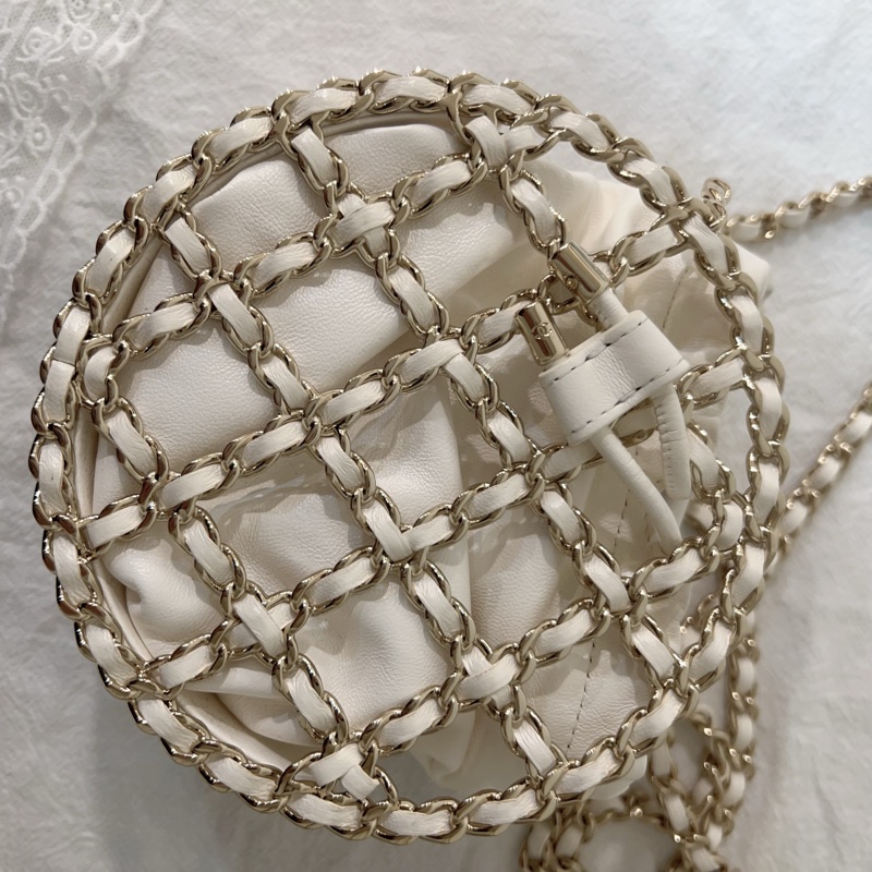 ෆ Chanel 白金穿皮鏈圓餅盒子包 小廢包-11