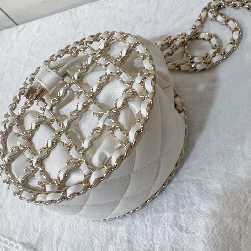 ෆ Chanel 白金穿皮鏈圓餅盒子包 小廢包-13
