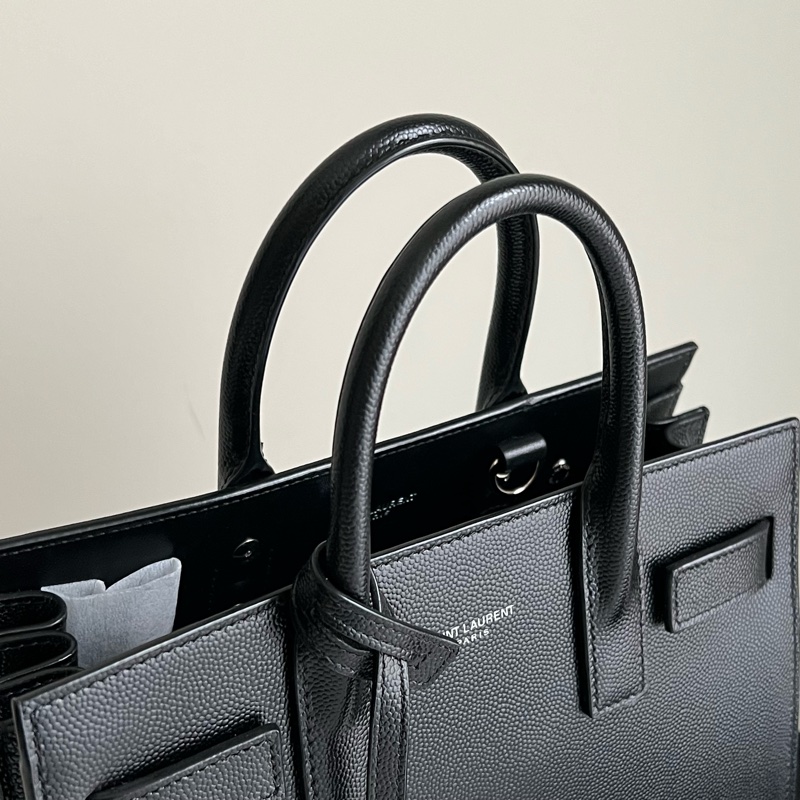 SAINT LAURENT nano22風琴包/肩背包（黑色粒面牛皮）-1