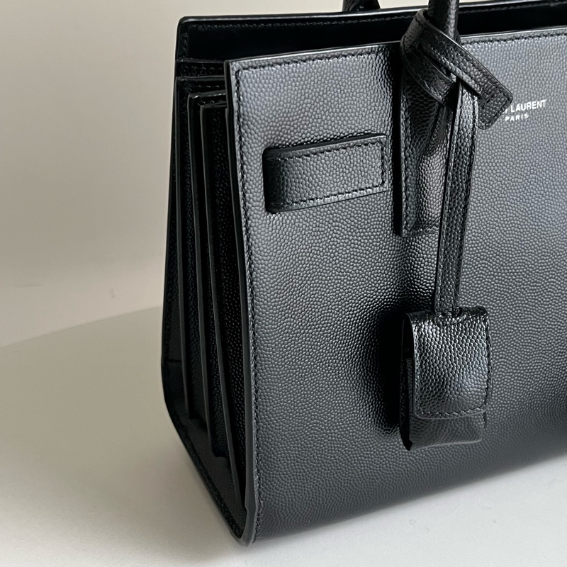 SAINT LAURENT nano22風琴包/肩背包（黑色粒面牛皮）-3