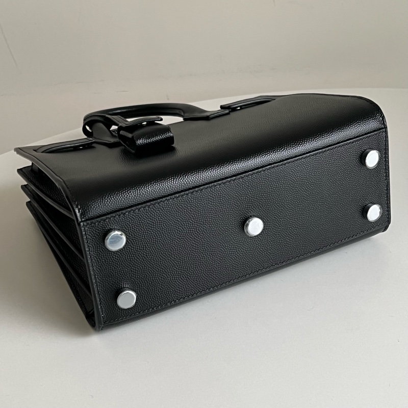 SAINT LAURENT nano22風琴包/肩背包（黑色粒面牛皮）-7