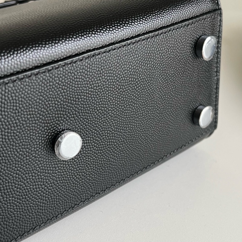 SAINT LAURENT nano22風琴包/肩背包（黑色粒面牛皮）-9