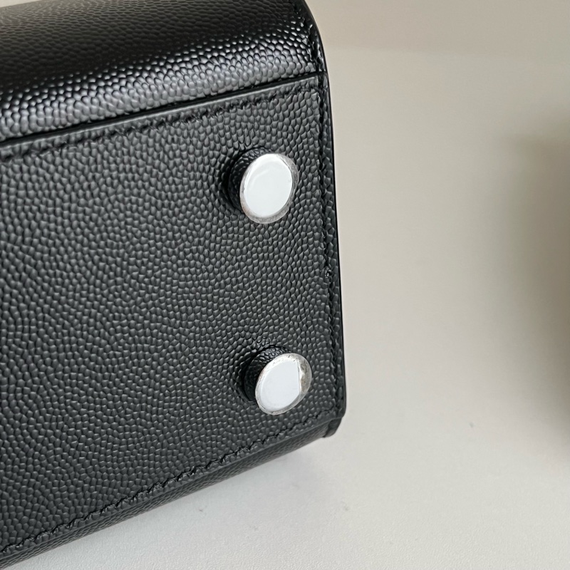 SAINT LAURENT nano22風琴包/肩背包（黑色粒面牛皮）-10