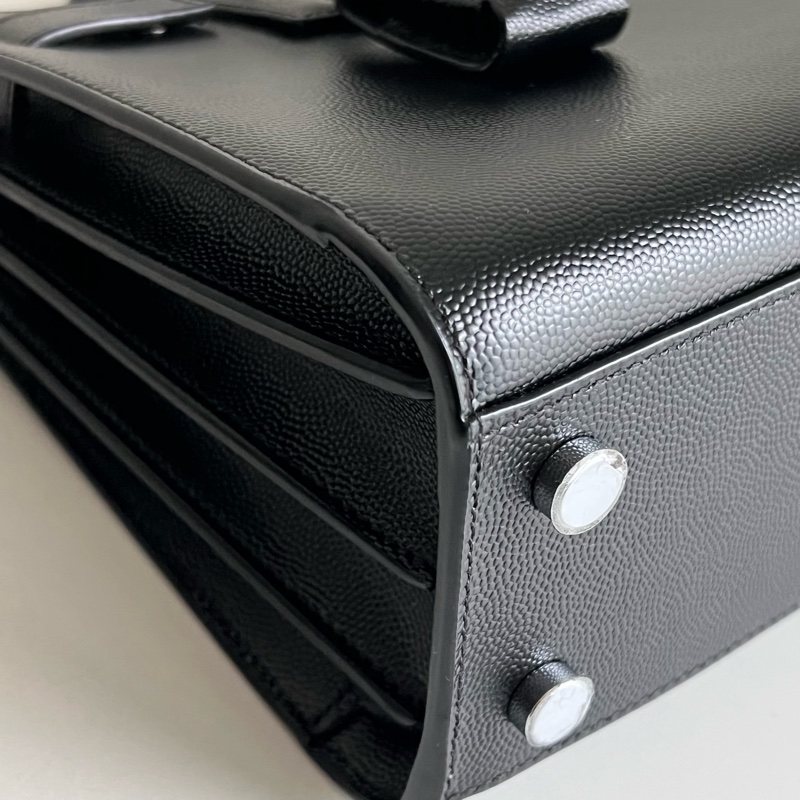 SAINT LAURENT nano22風琴包/肩背包（黑色粒面牛皮）-11