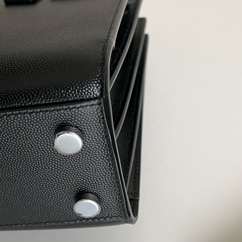 SAINT LAURENT nano22風琴包/肩背包（黑色粒面牛皮）-14