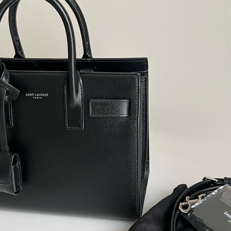 SAINT LAURENT nano22風琴包/肩背包（黑色粒面牛皮）-31