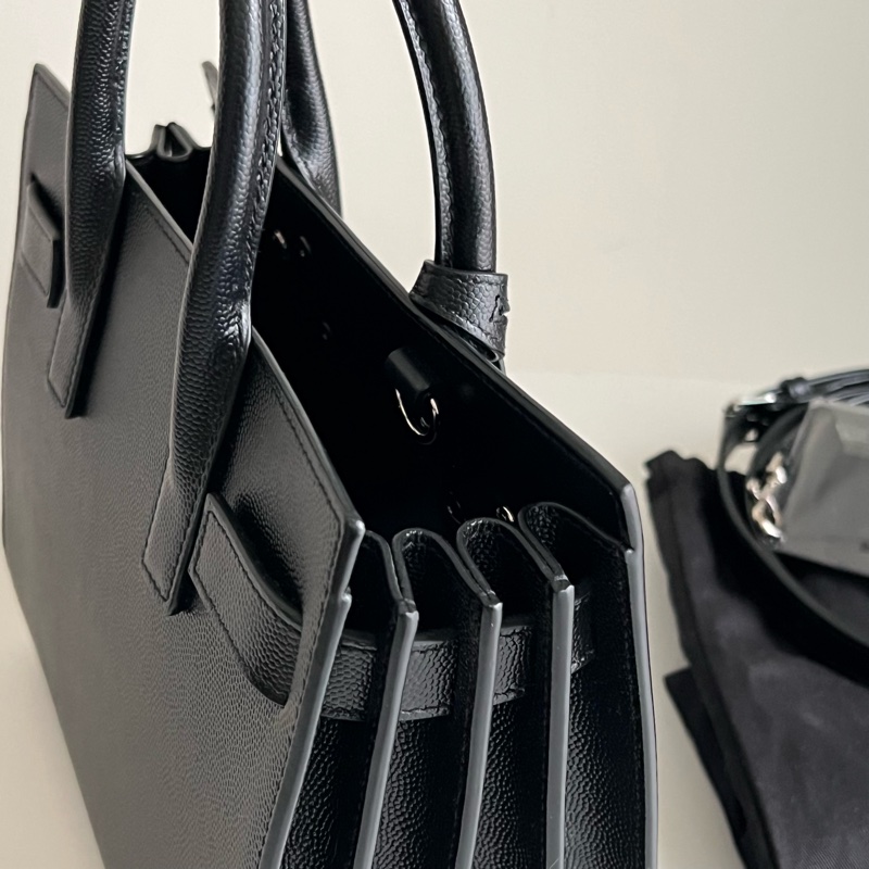 SAINT LAURENT nano22風琴包/肩背包（黑色粒面牛皮）-32