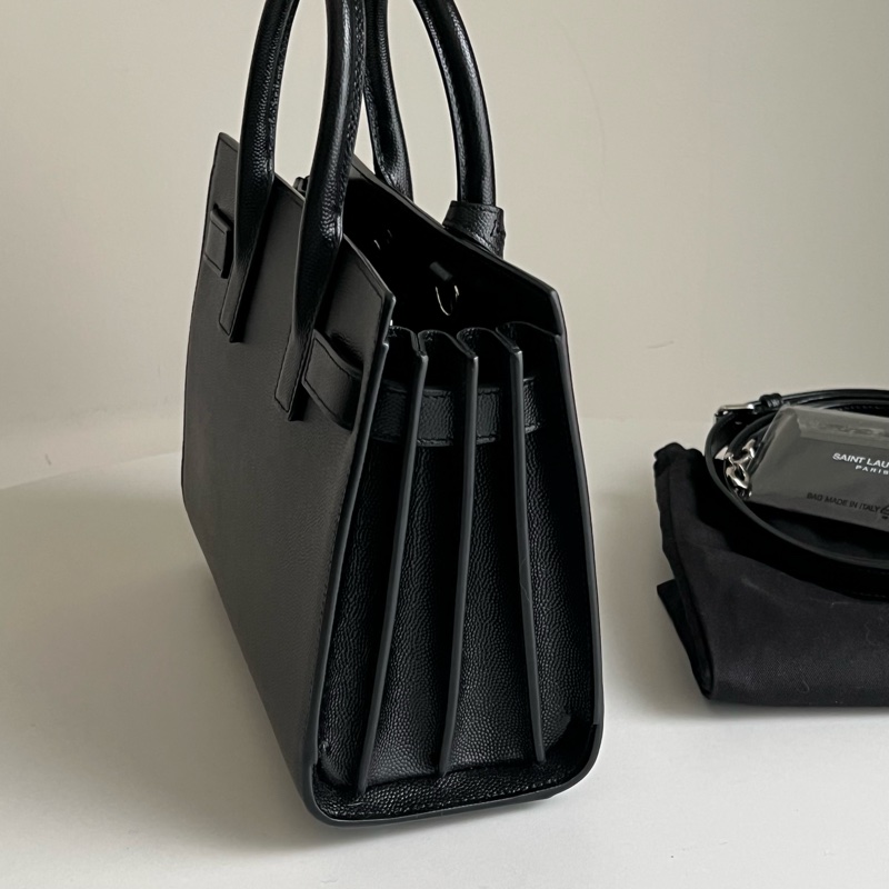 SAINT LAURENT nano22風琴包/肩背包（黑色粒面牛皮）-33