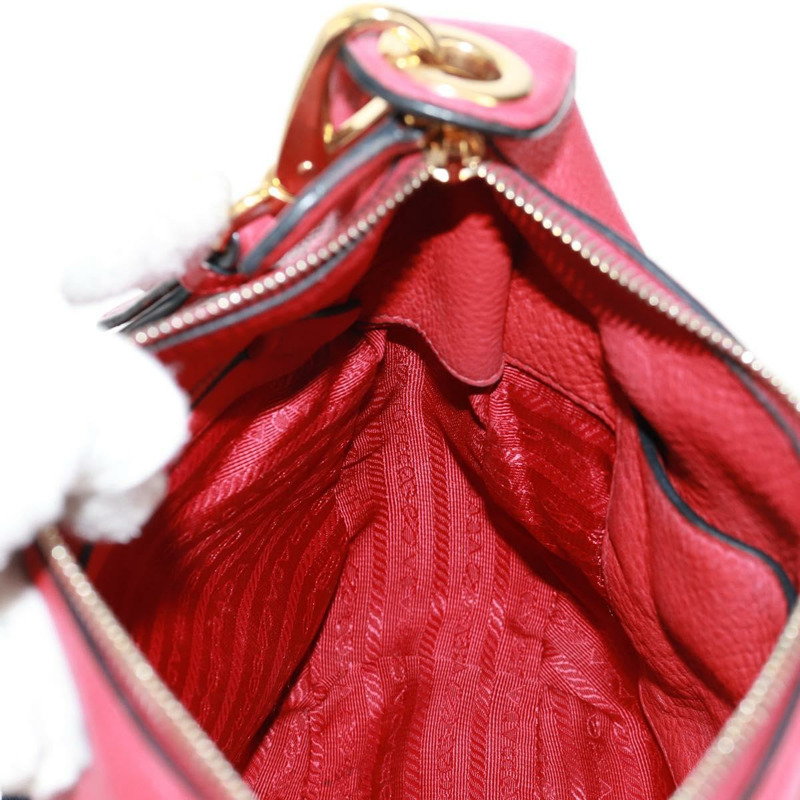 【日本直送】PRADA 紅色金色皮革肩背包，正品編號 159088V-21