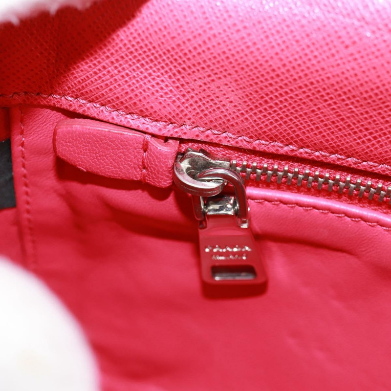 【日本直送】PRADA 鏈條單肩包 Safiano 皮革 紅色 銀色 正品 ka1025V-23