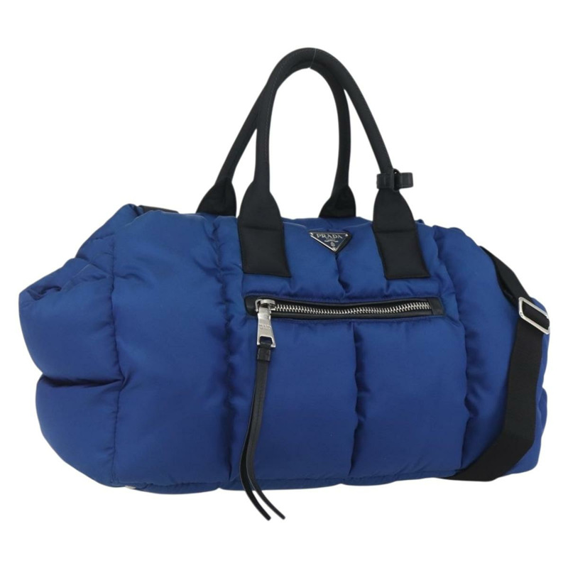 【日本直送】PRADA 波士頓包 尼龍 2way 藍色 銀色 正品 159437SAV-0