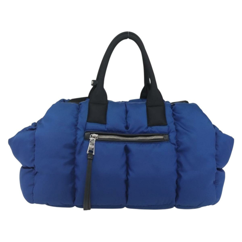 【日本直送】PRADA 波士頓包 尼龍 2way 藍色 銀色 正品 159437SAV-1