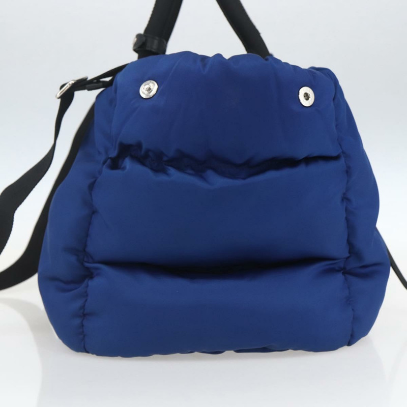 【日本直送】PRADA 波士頓包 尼龍 2way 藍色 銀色 正品 159437SAV-3