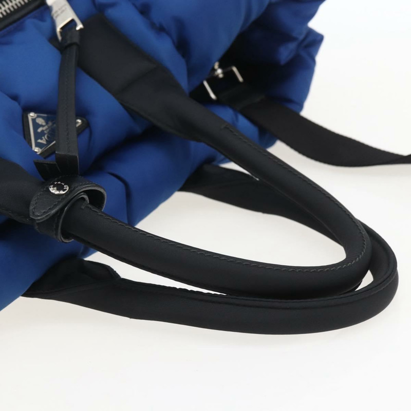 【日本直送】PRADA 波士頓包 尼龍 2way 藍色 銀色 正品 159437SAV-6