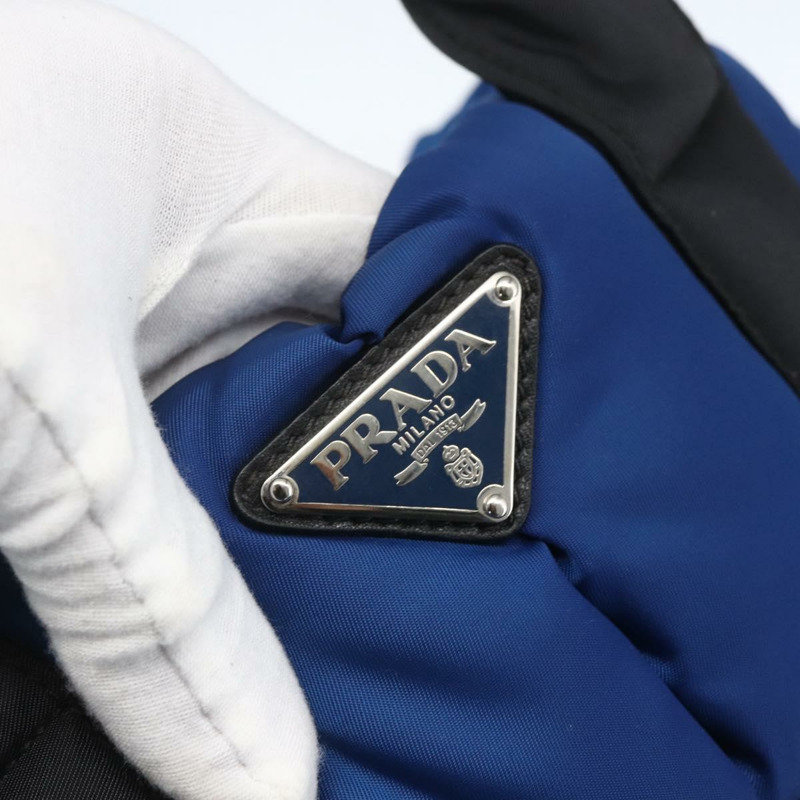 【日本直送】PRADA 波士頓包 尼龍 2way 藍色 銀色 正品 159437SAV-18