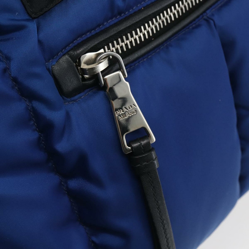 【日本直送】PRADA 波士頓包 尼龍 2way 藍色 銀色 正品 159437SAV-19