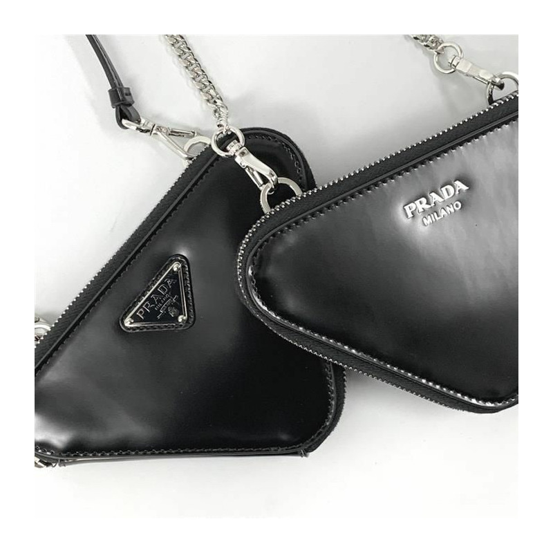 PRADA 三角形Logo磨砂皮收納包 1NR015-2