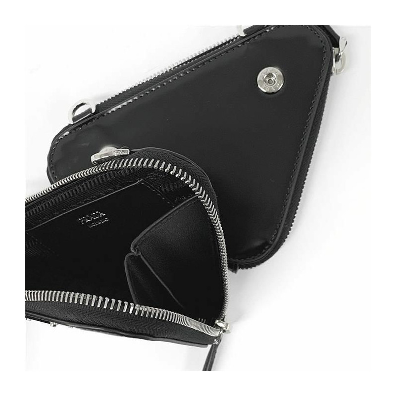 PRADA 三角形Logo磨砂皮收納包 1NR015-5
