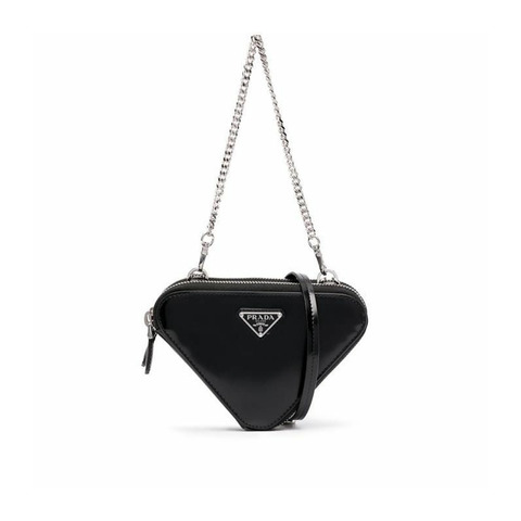 PRADA 三角形Logo磨砂皮收納包 1NR015