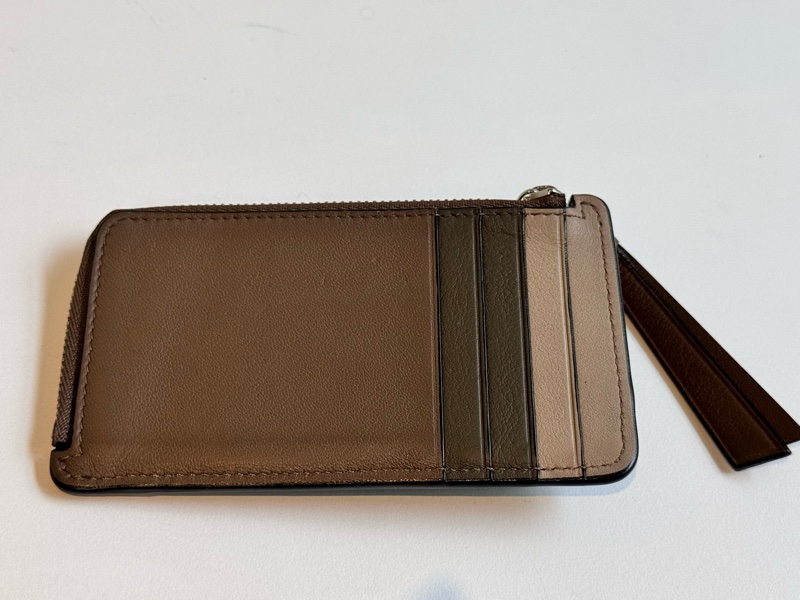 Loewe puzzle拼色卡夾 咖色 錢包 零錢包-3